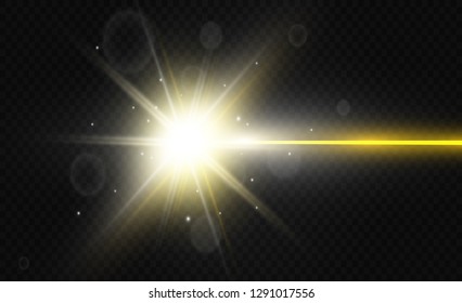 Two color light is isolated on transparent background. Vector illustration.