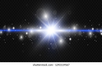 Two color light is isolated on transparent background. Vector illustration