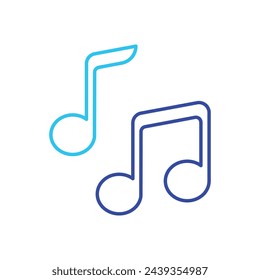 Two Color Music Notes vector icon