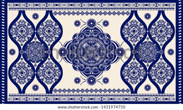 Two Color Ornamental Vector Design Rug Stock Vector (Royalty Free ...