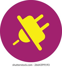 Two color plug icon in round shape vector illustration