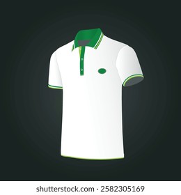 Two color polo shirt front view, Isolated white front polo t-shirt for graphic design mock up