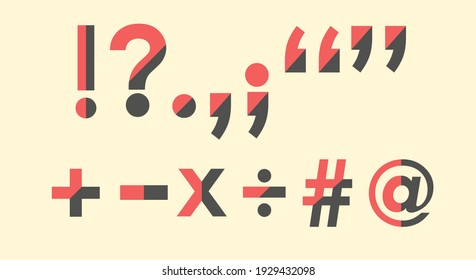 Two Color Punctuation Vector Font Typography