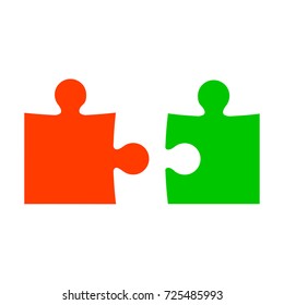 Two color puzzle - stock vector