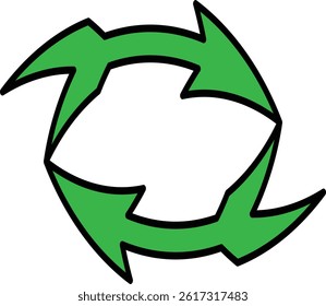Two color Recycle Arrow Symbol Vector – Eco Friendly Sustainability Icon Design
