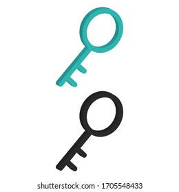 Two color Right view flat icon with in isometric style
