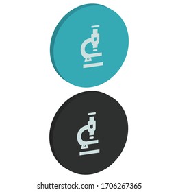 Two color Right view flat Medical icon with round background in isometric style