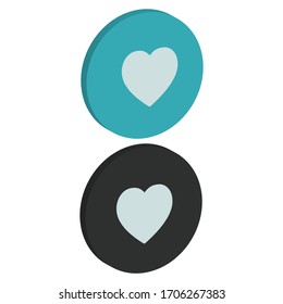 Two color Right view flat Medical icon with round background in isometric style