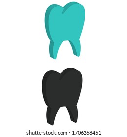 Two color Right view flat Medical icon with in isometric style