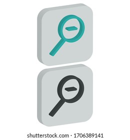 
Two color Right view flat icon with square background in isometric style