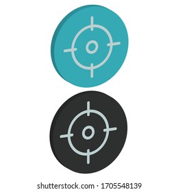 
Two color Right view flaticon with round background in isometric style
