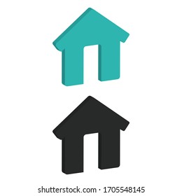 
Two color Right view flaticon with round background in isometric style
