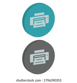 Two color Right view flaticon with round background in isometric style
