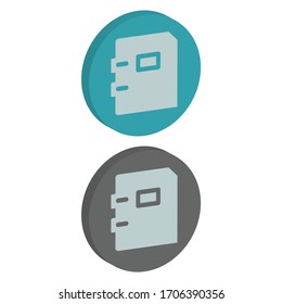 Zwei farbige rechte Flaticon mit rundem Hintergrund im isometrischen Stil