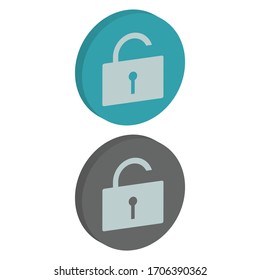 Two color Right view flaticon with round background in isometric style