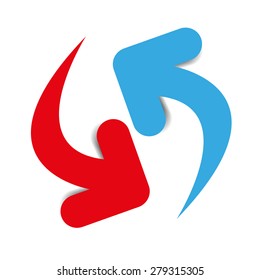 two color rounded arrows vector