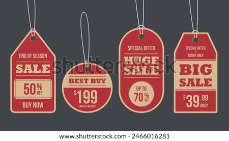 Two Color Sale price tag Collection,  vintaage color, Promotion sale banner 