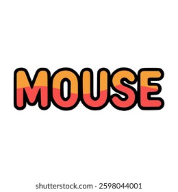 two color sticker mouse trendy lifestyle vector illustration template design
