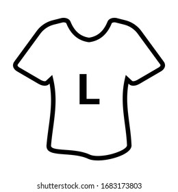 Two color thin linear signs for clothes store. Clothing, fashion flat line icon. Nice T-Shirt for UI also templates. With size S, L, M, XL, XXL, black and white.