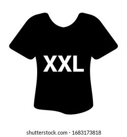 Two color thin linear signs for clothes store. Clothing, fashion flat line icon. Nice T-Shirt for UI also templates. With size S, L, M, XL, XXL, black and white.