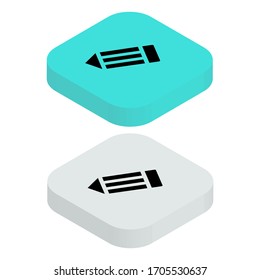 Two color Top view flat icon with square background in isometric style
