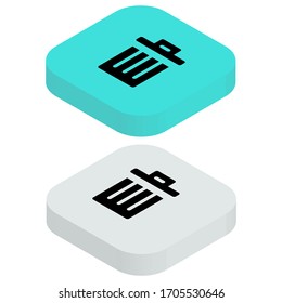 Two color Top view flat icon with square background in isometric style

