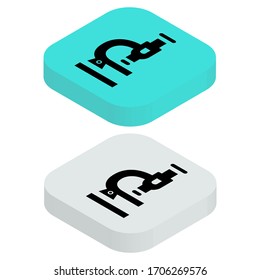 Two color Top view flat Medical icon with square background in isometric style