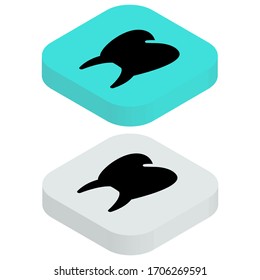 Icono médico plano de dos colores con fondo cuadrado de estilo isométrico
