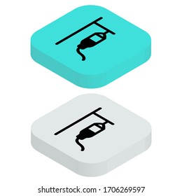 Two color Top view flat Medical icon with square background in isometric style