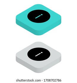 Two color Top view flat icon with square background in isometric style