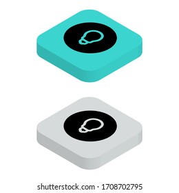 Two color Top view flat icon with square background in isometric style