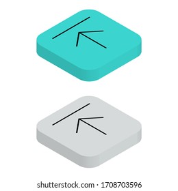 Two color Top view flat icon with square background in isometric style