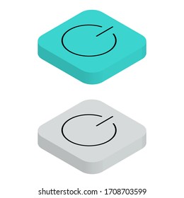 Two color Top view flat icon with square background in isometric style