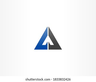 Two color Triangle Logo Icon Design Vector