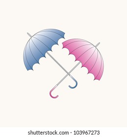 Two color umbrellas