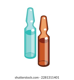 Two color vaccine injection ampoules 3d isometric icon vector illustration