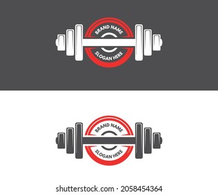 two color variations Barbell template - vector