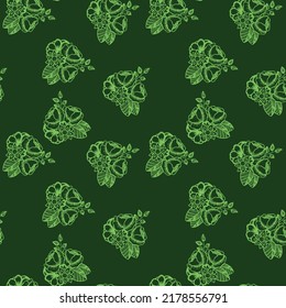 Two color vector floral pattern. Design for wallpaper, wrapping paper, background, fabric. Vector seamless pattern with decorative climbing flowers. Vector seamless paisley pattern. Indian floral wall