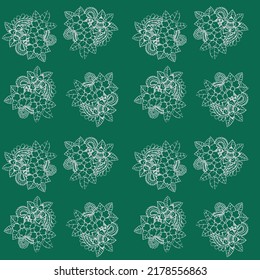 Two color vector floral pattern. Design for wallpaper, wrapping paper, background, fabric. Vector seamless pattern with decorative climbing flowers. Vector seamless paisley pattern. Indian floral wall