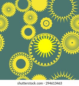 Two color vector simple seamless pattern geometrical ornament - gears