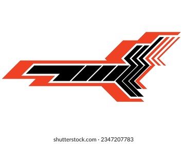 Two color vector stripe. Universal pattern for a sticker on a vehicle, car, bus, SUV, toys, a pattern on sportswear, web design, interior design, printing. Abstract vector background.