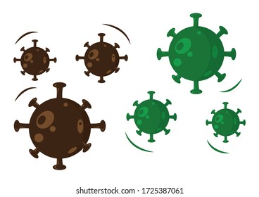 Two Color Virus Illustration Vector Coronavirus