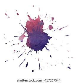 Two color watercolor spot. Vector illustration. Grunge element for design banner