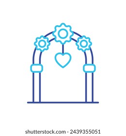 Two Color Wedding Arch vector icon