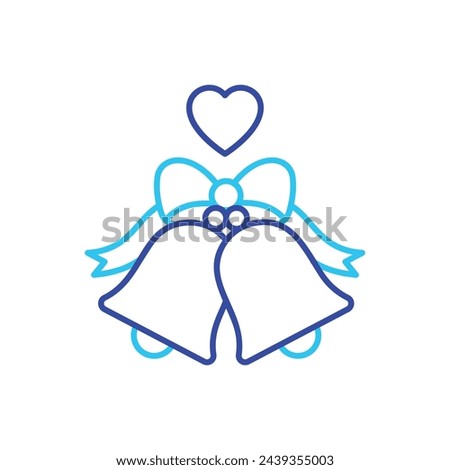 Two Color Wedding Bells vector icon