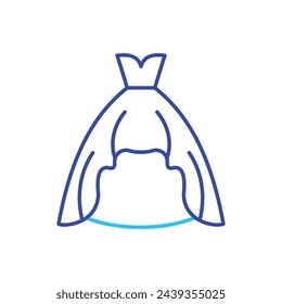 Icono de vector de vestido de novia de dos colores