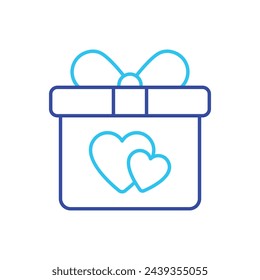 Icono de vector de regalo de boda de dos colores