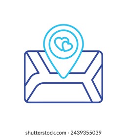 Two Color Wedding Location vector icon