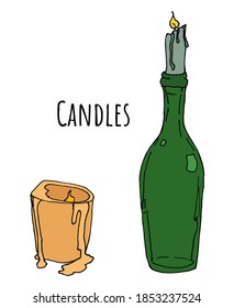 Dodles vectores de velas de dos colores