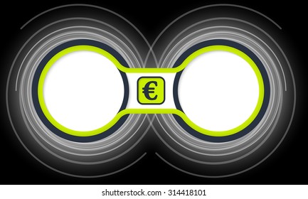 Two colored circular frames for your text and euro symbol